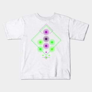 Flower Pattern abstract geometric green Kids T-Shirt